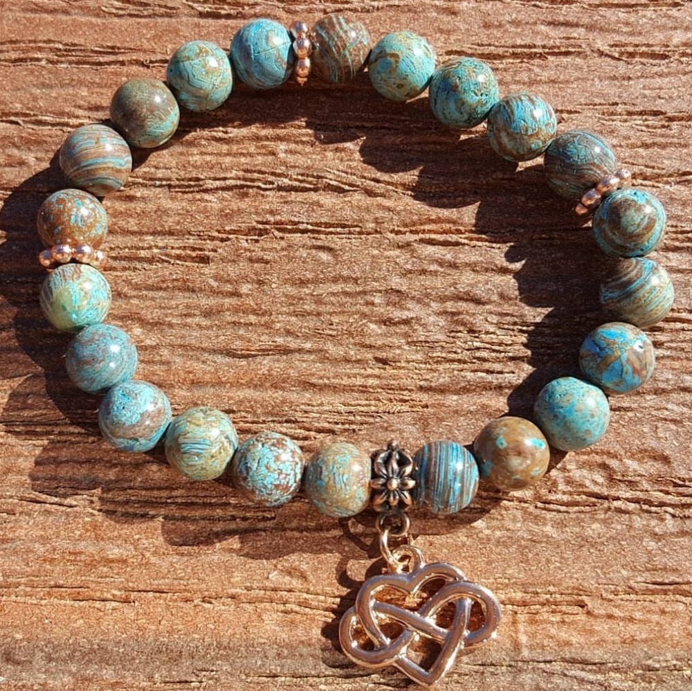 Blue Crazy Lace Agate Boho Beaded Bracelet